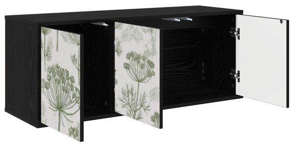 Falsítható TV Szekrény GOTHA 102 x 33 x 40 cm Fekete Tölgy