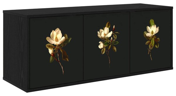 Falsítható TV Szekrény BREMEN 102 x 33 x 40 cm Fekete Tölgy
