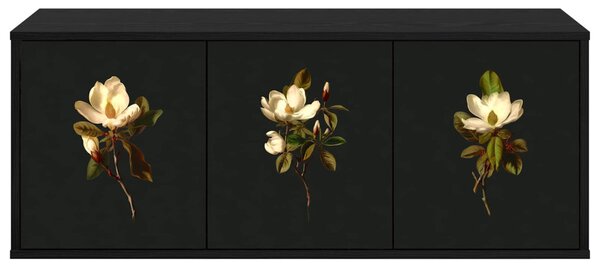Falsítható TV Szekrény BREMEN 102 x 33 x 40 cm Fekete Tölgy