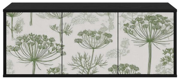 Falsítható TV Szekrény GOTHA 102 x 33 x 40 cm Fekete Tölgy