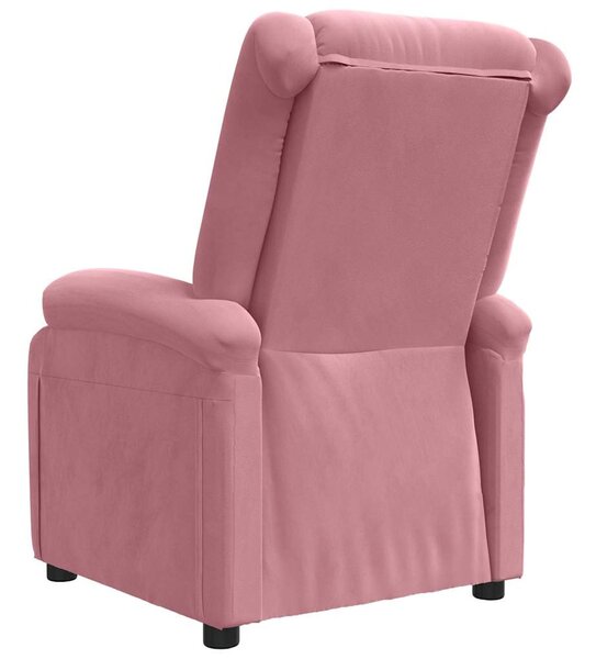 Rózsaszín bársony dönthető fotel