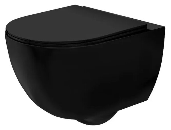 WC csésze készlet Rea Carlo Mini Black Mat + Bidet Carlo Black