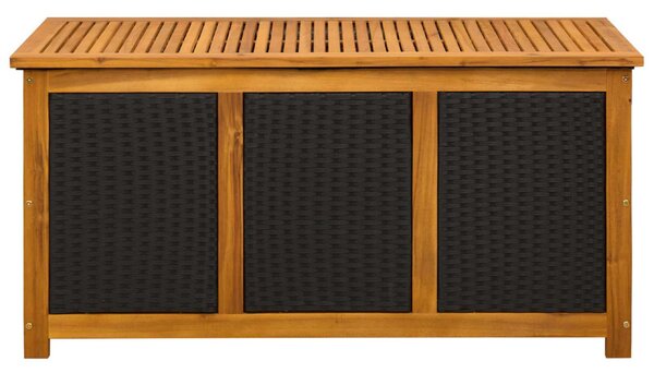 Kerti Tároló Doboz 185 L Tömör Akácfa 113 x 50 x 56 cm Fekete