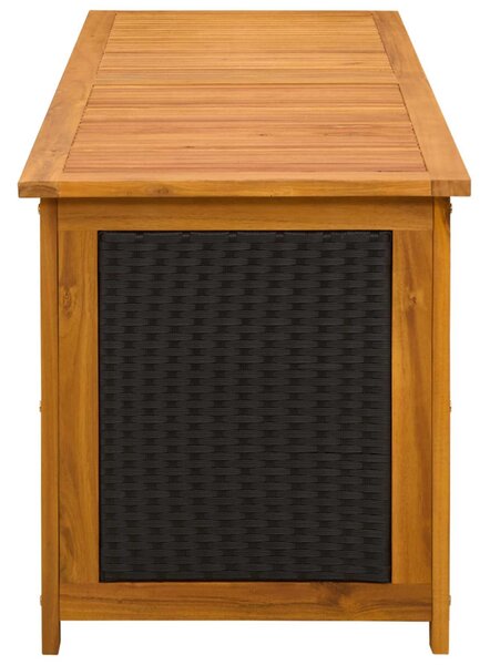 Kerti Tároló Doboz 243 L Tömör Akácfa 150 x 50 x 56 cm Fekete
