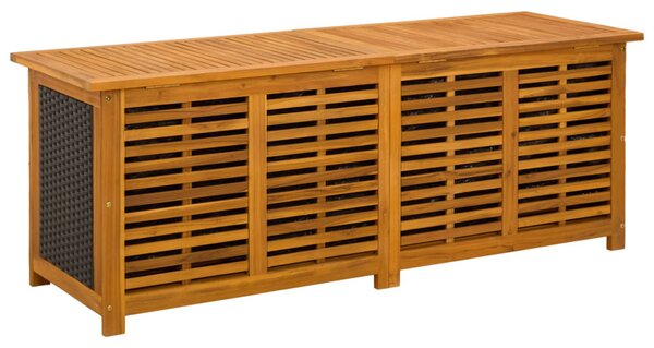 Kerti Tároló Doboz 243 L Tömör Akácfa 150 x 50 x 56 cm Fekete