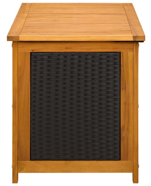Kerti Tároló Doboz 185 L Tömör Akácfa 90 x 50 x 56 cm Fekete