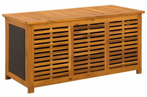 Kerti Tároló Doboz 185 L Tömör Akácfa 113 x 50 x 56 cm Fekete