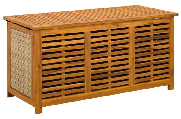 Kerti Tároló Doboz 185 L Tömör Akácfa 113 x 50 x 56 cm Bézs
