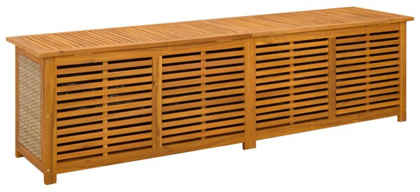 Kerti Tároló Doboz 185 L Tömör Akácfa 200 x 50 x 56 cm Bézs