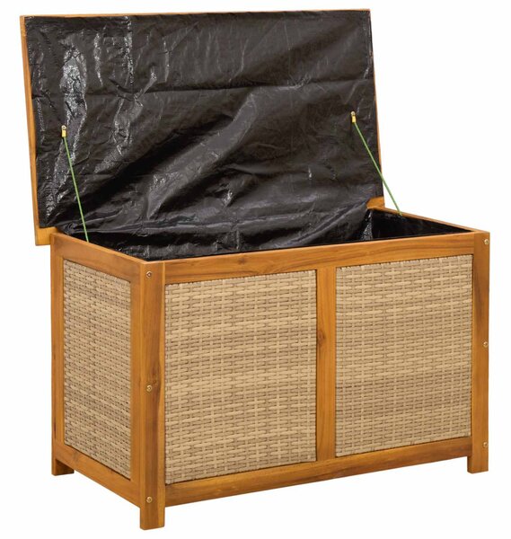 Kerti Tároló Doboz 185 L Tömör Akácfa 90 x 50 x 56 cm Bézs