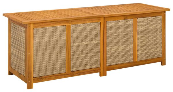 Kerti Tároló Doboz 185 L Tömör Akácfa 150 x 50 x 56 cm Bézs