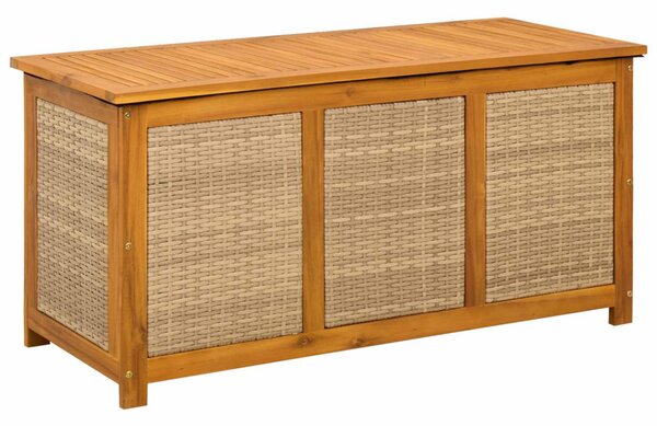 Kerti Tároló Doboz 185 L Tömör Akácfa 113 x 50 x 56 cm Bézs