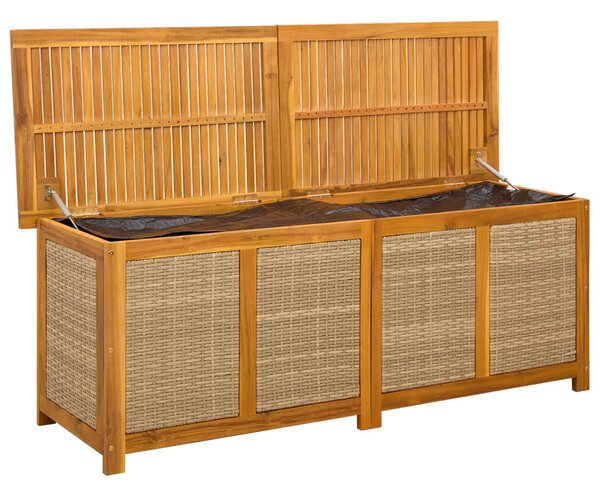 Kerti Tároló Doboz 185 L Tömör Akácfa 150 x 50 x 56 cm Bézs