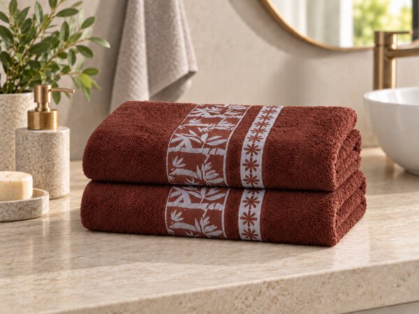 BAMBOO barna 2db fürdőlepedő 70x140 cm, 70% bambusz szál | 30% pamut