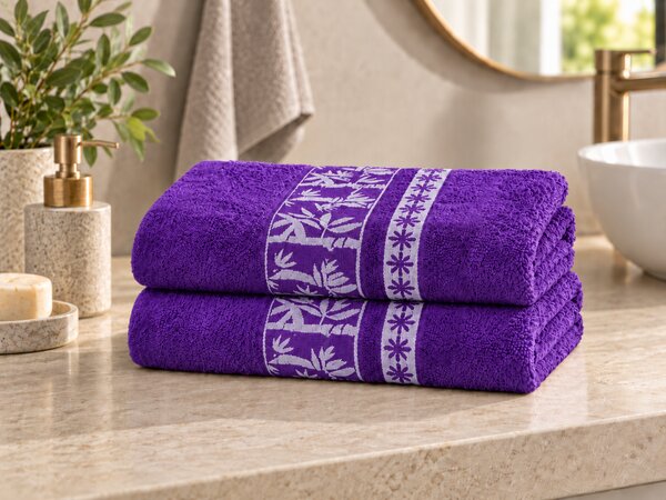 BAMBOO lila 2db fürdőlepedő 70x140 cm, 70% bambusz szál | 30% pamut