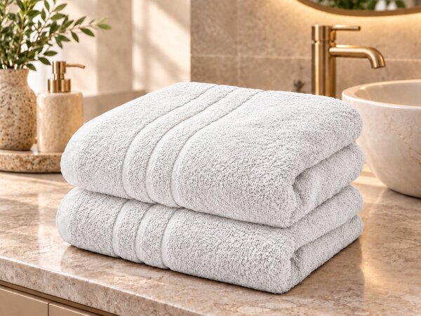 COMFORT fehér 2db fürdőlepedő 70x140 cm, 100% pamut