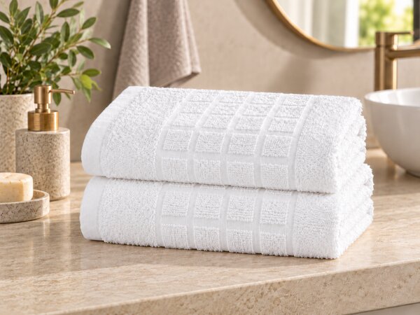 SOFT fehér 2db fürdőlepedő 70x140 cm, 100% pamut