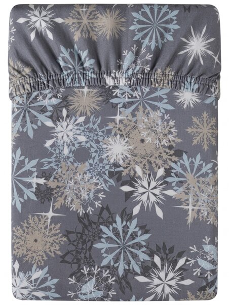 Mikroszálas lepedő SNOWFLAKE kékesszürke 90x200 cm