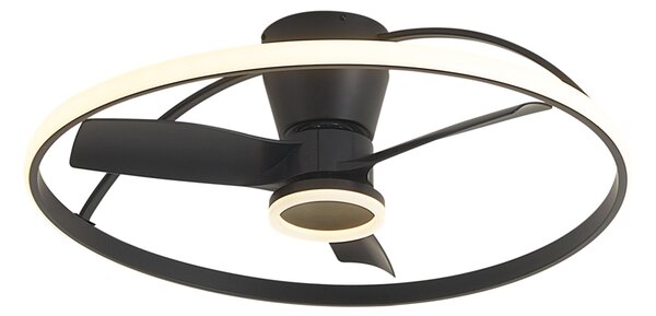 Mennyezeti ventilátor fekete, LED-del és távirányítóval - Steer