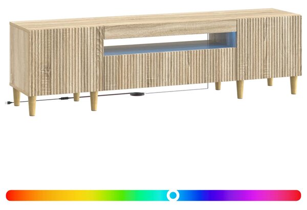 LED TV szekrény Sonoma Tölgy Szerelt Fa