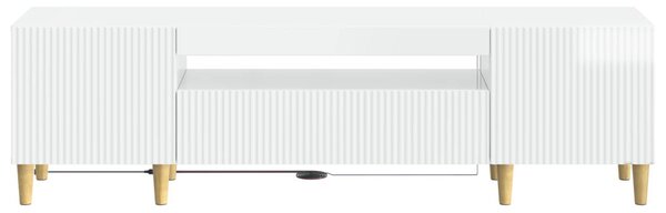 LED TV szekrény Magasfényű Fehér Szerelt Fa
