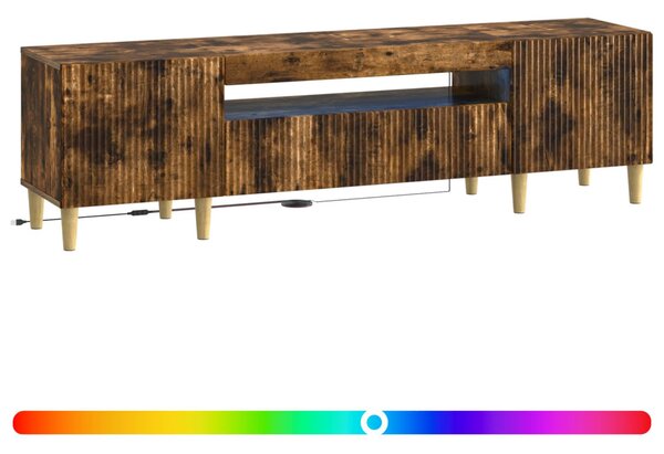 LED TV szekrény Füstös Tölgy Szerelt Fa