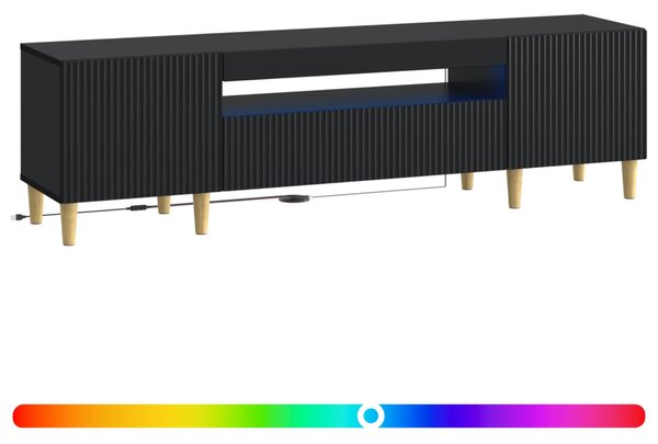 LED TV szekrény ARNHEM 153 x 35 x 43 cm Fekete Szerelt Fa