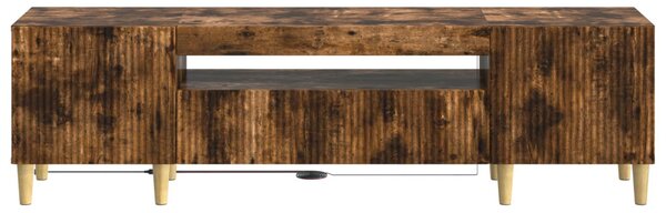 LED TV szekrény Füstös Tölgy Szerelt Fa