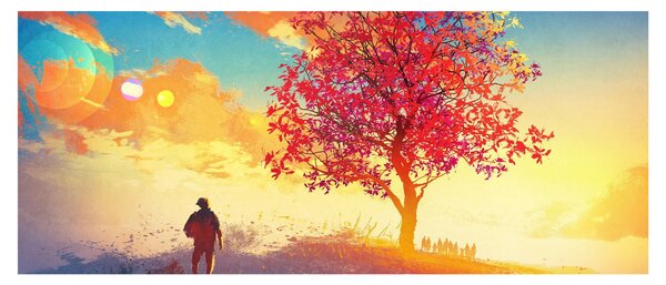 Egy fa képe a dombon (120x50 cm)