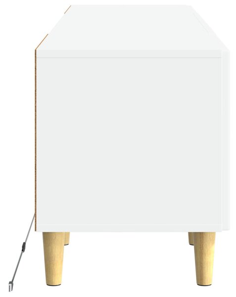LED TV szekrény Magasfényű Fehér Szerelt Fa