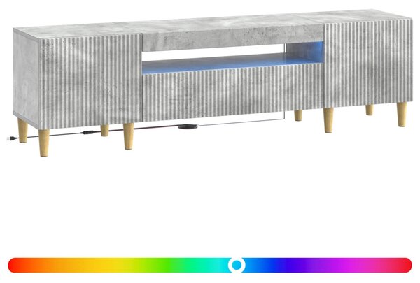LED TV szekrény Betonszürke Szerelt Fa