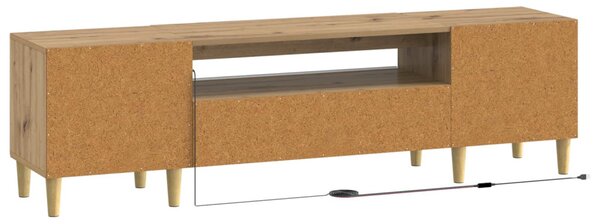 LED TV szekrény Kézműves Tölgy Szerelt Fa