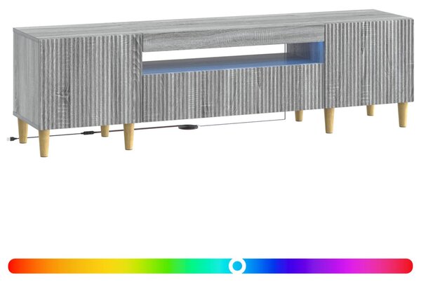 LED TV szekrény Szürke Sonoma Szerelt Fa