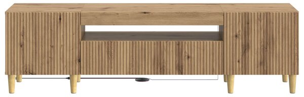 LED TV szekrény Kézműves Tölgy Szerelt Fa