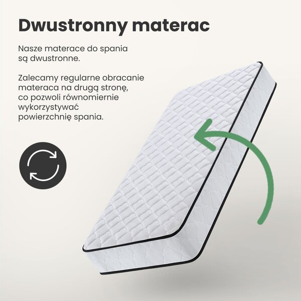 AKORD Furniture Factory rugós matrac védőhuzattal 80x200 cm H3 fehér 24 cm magas