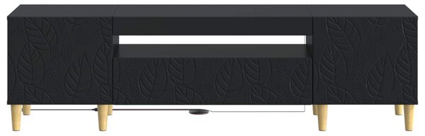 LED TV szekrény Fekete Szerelt Fa