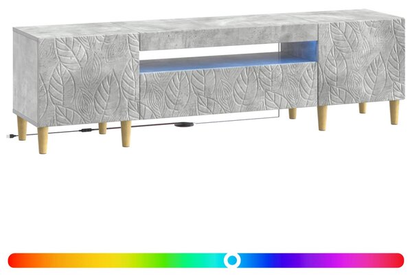 LED TV szekrény Betonszürke Szerelt Fa