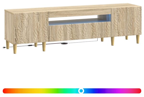 LED TV szekrény Sonoma Tölgy Szerelt Fa