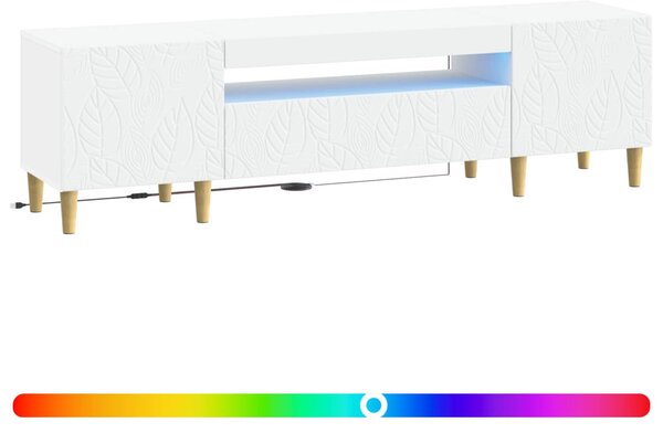 LED TV szekrény DELFT 153 x 35 x 43 cm Fehér Szerelt Fa