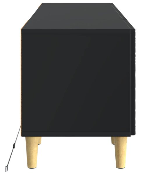 LED TV szekrény Fekete Szerelt Fa