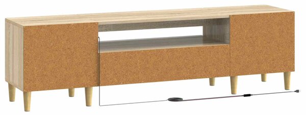 LED TV szekrény Sonoma Tölgy Szerelt Fa