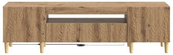 LED TV szekrény Kézműves Tölgy Szerelt Fa
