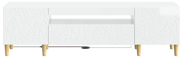 LED TV szekrény Magasfényű Fehér Szerelt Fa