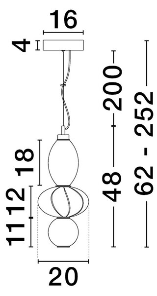 Oneta LED egyágú függesztett lámpa