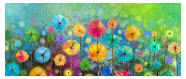 Kép - Absztrakt virágok (120x50 cm)