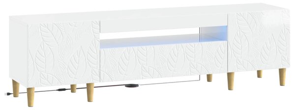 LED TV szekrény Magasfényű Fehér Szerelt Fa