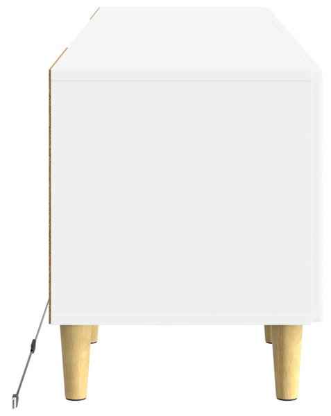 LED TV szekrény Magasfényű Fehér Szerelt Fa