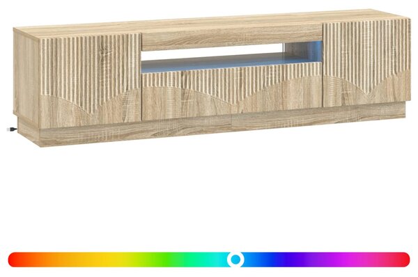 LED TV szekrény Sonoma Tölgy Szerelt Fa