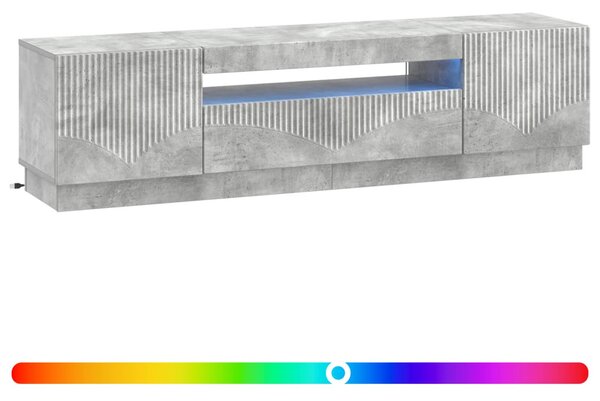 LED TV szekrény Betonszürke Szerelt Fa