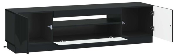 LED TV szekrény Fekete Szerelt Fa
